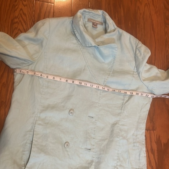 Ellen Tracy Light Blue Linen Blend Top Size 16 - Picture 11 of 12